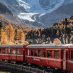 Train Bernina depuis le Lac de Côme