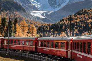 Train Bernina depuis le Lac de Côme